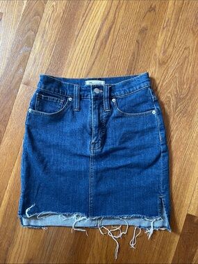 Madewell Raw Hem Denim Mini Skirt